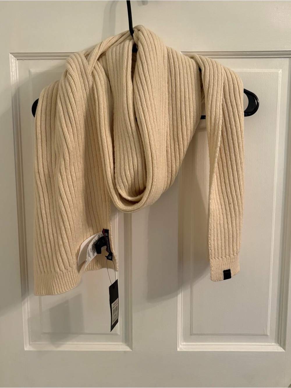 Victorinox Cream Ribbed Cowl Neck Sweater